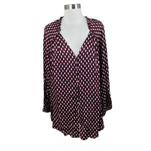 Lane Bryant NEW Burgundy Black Satin Blouse Size 22/24 Office Career